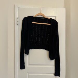 Brandy Melville Pointelle Navy Blue Cardigan